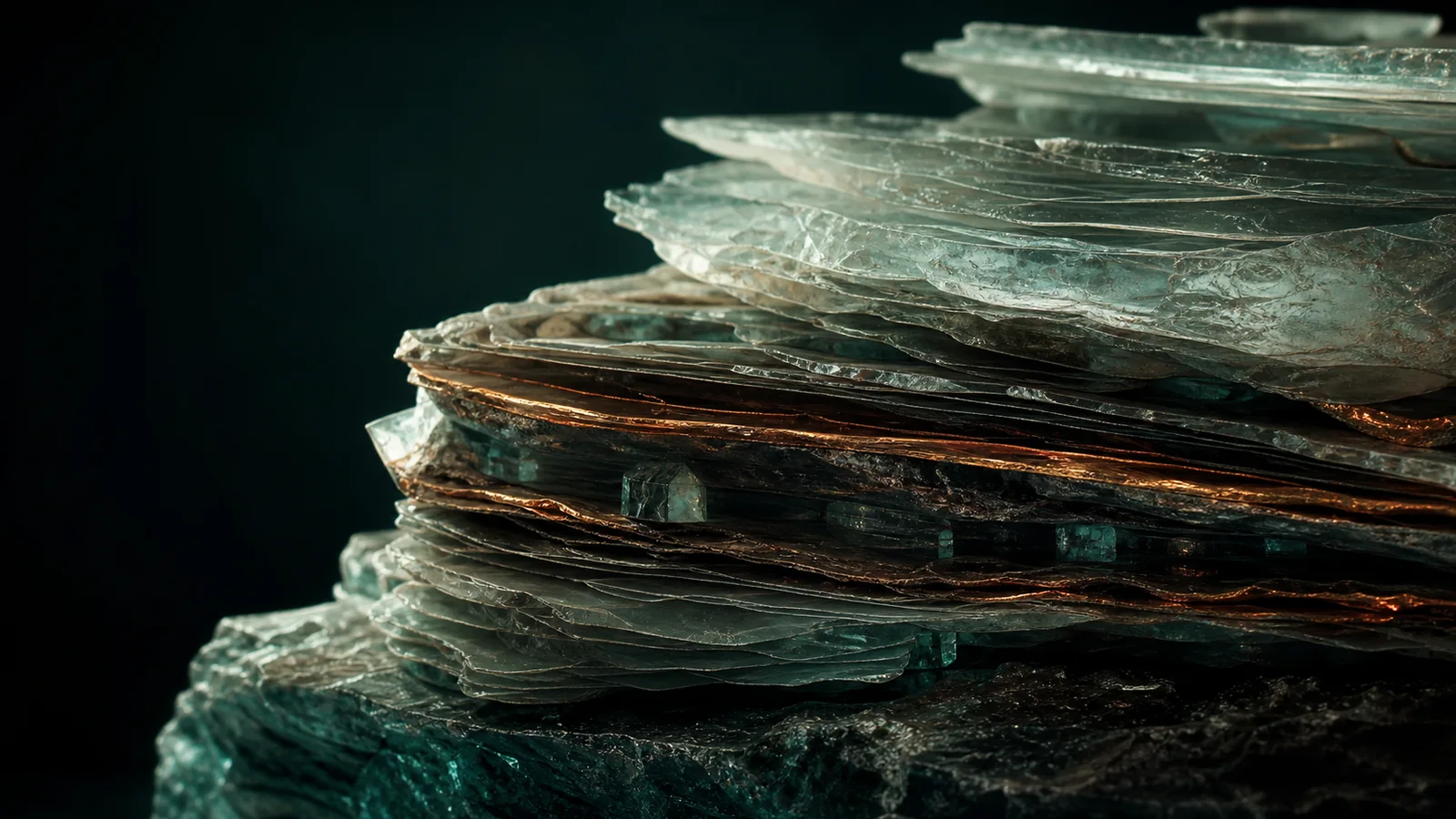 Translucent strata, the visual identity of Hyphae’s durable record